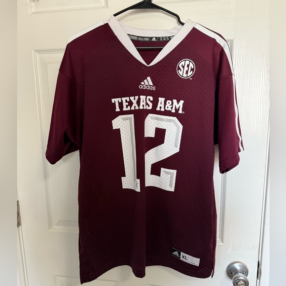 Adidas Maroon Texas A&M Jersey with Number 12
